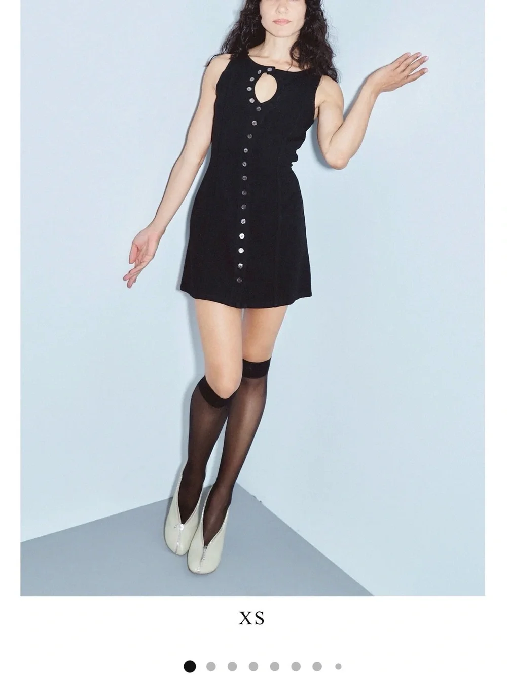 Black Sleeveless Button-Front Dress
